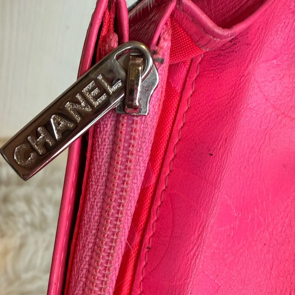 ❤️CHANEL LIGNE CAMBON BI-FOLD WALLET QUILTED BLACK LAMBSKIN - Picture 13 of 16